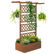 Raised Wooden Trellis Planter Box in Orange for Growing Herbs Flowers and Vegetables