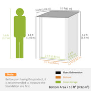 Brown and Grey Lean To Steel Garden Storage Cabinet 3.3 x 3.4ft With Lockable Door for Secure Storage