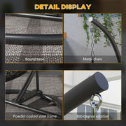 Hanging Hammock Chair Stand with Stable Round Base for Indoor and Outdoor Use Black AOSOM