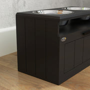 Raised Dog Bowl with Slow Feeder and Storage Drawer for Large Dogs Black by PawHut