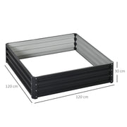 432L Raised Garden Bed Box with Steel Frame for Growing Vegetables and Herbs, Grey