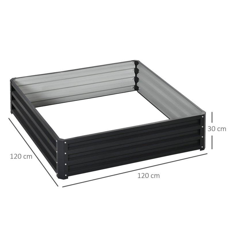432L Raised Garden Bed Box with Steel Frame for Growing Vegetables and Herbs, Grey