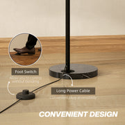 Arched Floor Lamp with Adjustable Head for Reading or Relaxing Black AOSOM