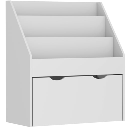 Kids Bookcase with Shelves and Drawer for Bedroom or Playroom Storage Grey