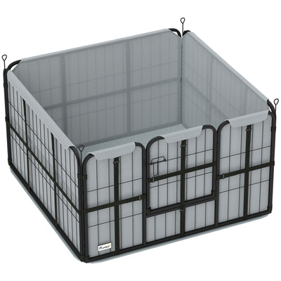 Steel Dog Whelping Box with Washable Pad and Windproof Cloth for Small Medium Dogs by PawHut