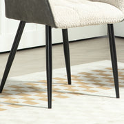 Cream White Upholstered Dining Chair with Chenille Front and PU Back by HOMCOM