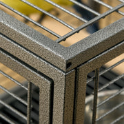 Portable Parrot Travel Cage with Metal Handle Ideal for Trips and Vet Visits, Grey