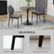 Grey Velvet Dining Chairs Set of 2 with Curved Back and Metal Legs for Dining Room