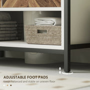 Cream White Under Sink Bathroom Cabinet with Herringbone Doors by HOMCOM