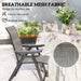 Set of Four Folding Outdoor Chairs Black and Grey Lightweight by Outsunny