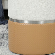 Ottoman Storage Set of 2 with Hidden Compartments for Extra Seating and Space Saving Brown Cream AOSOM