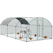 Walk In Chicken Run with Activity Shelf and Weather Cover for Backyard Use Green