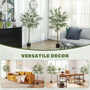 Set of 2 Artificial Olive Trees 150cm Tall with 720 Leaves in Pots For Indoor Decor Green