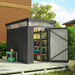 Galvanised Steel Garden Storage Shed with Roof Windows and Lockable Door for Tool Storage by Outsunny