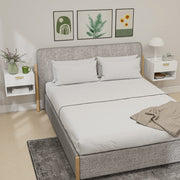 Set of 2 Wall Mounted Bedside Tables with Fluted Drawer and Shelf Ideal for Bedrooms White