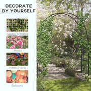 Metal Garden Arch for Climbing Plants and Outdoor Entrances Black Outsunny