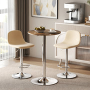 Swivel Round Bar Table with Adjustable Height for Kitchen or Cafe Use Rustic Brown AOSOM