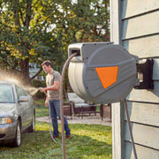 Retractable Garden Hose Reel With 40m Tangle Free Hose for Easy Watering and Cleaning Orange Outsunny