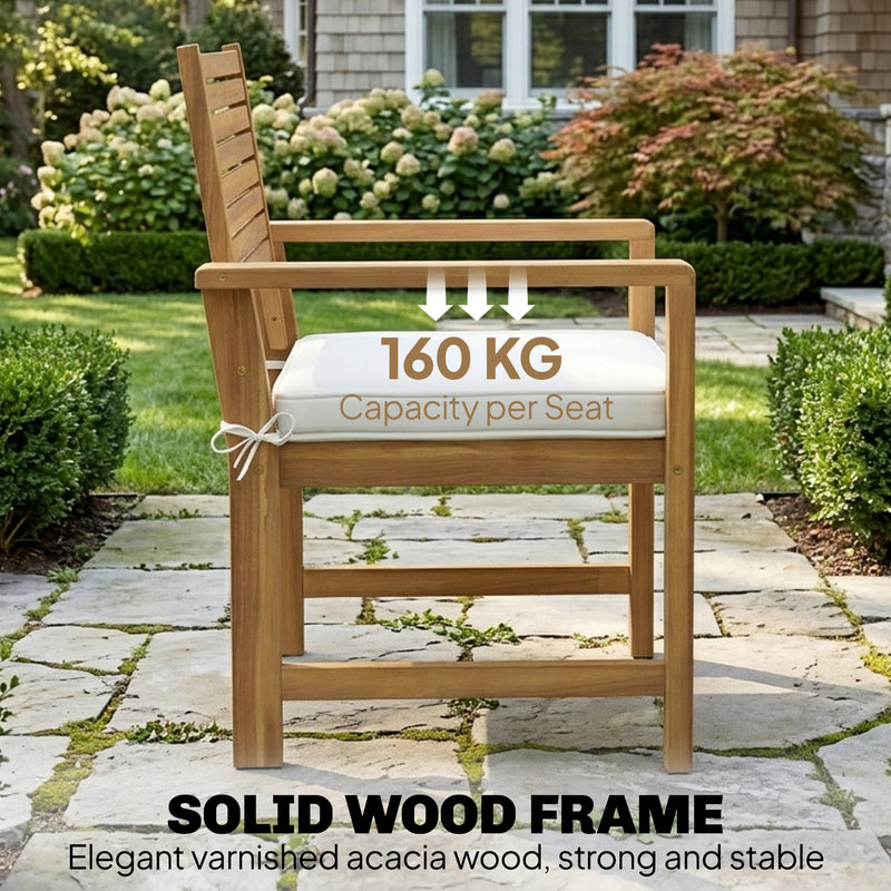 4 Piece Garden Furniture Set with Cushions for Relaxed Outdoor Seating Natural Cream Outsunny