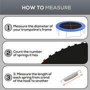 10ft Trampoline Replacement Mat With Spring Tool and 54 V Hooks For Outdoor Use Black AOSOM