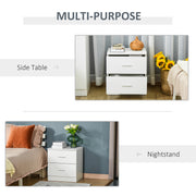 Modern 2 Drawer Bedside Table with Storage for Bedroom or Living Room Organisation