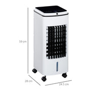 3 in 1 Portable Air Cooler with Timer Remote and 4L Water Tank for Home Use, White