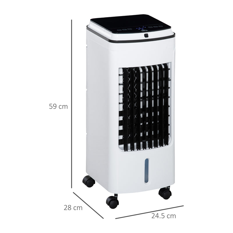 3 in 1 Portable Air Cooler with Timer Remote and 4L Water Tank for Home Use, White