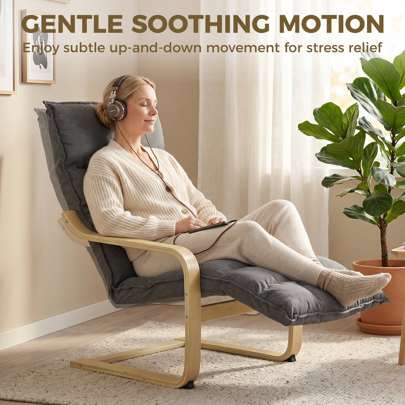 Accent Chair with Footrest for Comfortable Reading and Relaxing at Home Grey