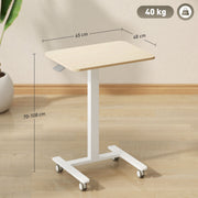 Height Adjustable Work Desk 68-108cm Wood Effect White by Vinsetto