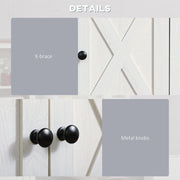 White Wall Mounted Farmhouse Bathroom Storage Cabinet by kleankin