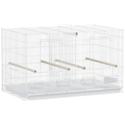 Large Bird Cage with Divider and Slide Out Tray for Budgies and Canaries White