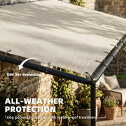 Lean To Pergola with UPF30 Sun Protection for Small Patios and Gardens Cream Outsunny