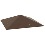 Brown 3 x 3m Gazebo Canopy Replacement Cover Water-Resistant with Drain Holes by Outsunny