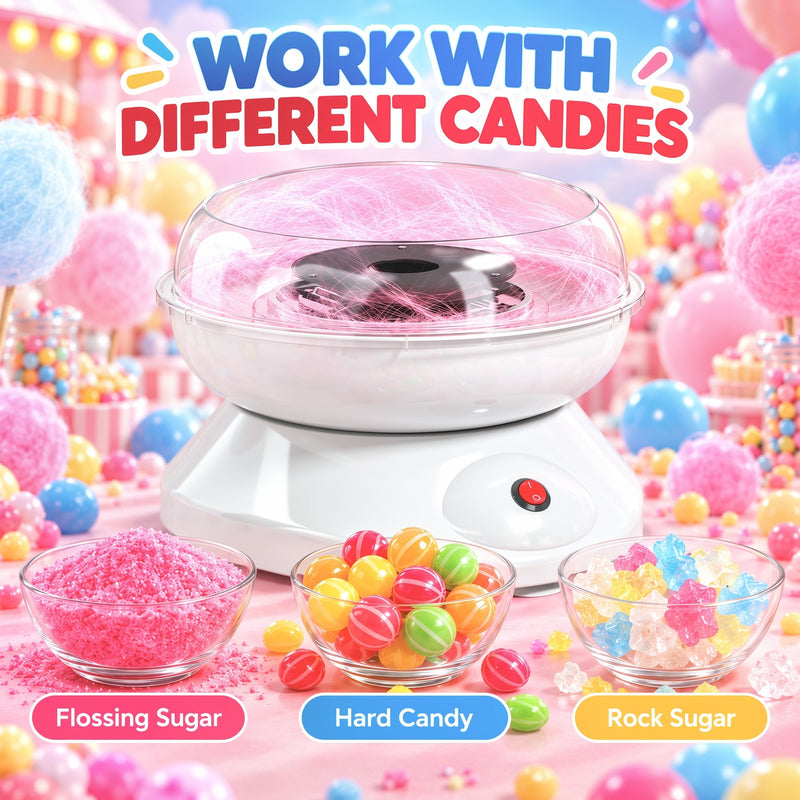 Machine used with flossing sugar, hard candy and rock sugar