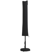 Outsunny black cantilever parasol cover fitted on a closed umbrella against a white background