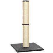 Pawhut cat scratching post with a beige sisal rope post and dark grey plush base