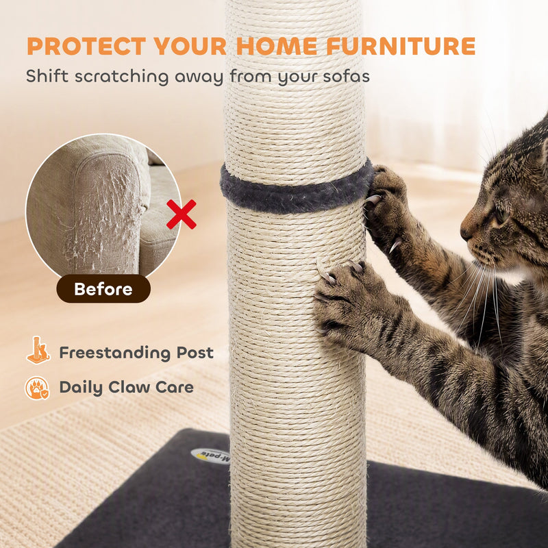 Cat scratching the Pawhut sisal post instead of a sofa arm to protect furniture