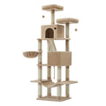 Feandrea 206 cm camel brown cat tree tower on a white background