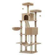 Feandrea 206 cm camel brown cat tree tower on a white background