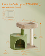 Dimensions diagram of the Feandrea cat tree, 52.5 x 47.5 x 47 cm