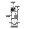 Light grey Feandrea cat tree tower on a plain white background