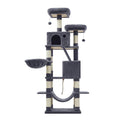 Smoky grey Feandrea cat tree tower on a plain white background