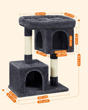 Labelled dimensions diagram showing the cat tree measures 60 x 40 x 84cm