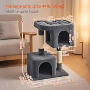 Feandrea cat tree tower dimensions diagram, 68 x 48 x 101 cm