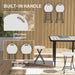 Set of Four White Folding Carry Stools Lightweight and Portable by Outsunny
