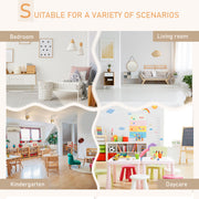 3 Piece Kids Table and Chair Set with Bear Shaped Seats for Toddlers Ages 1 to 4, White