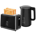 Black 1.5L 3000W Fast Boil Kettle and 2 Slice Toaster Set With 7 Browning Levels by HOMCOM