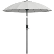 Garden Parasol Umbrella with Adjustable Tilt for Sun Protection and Cooling Shade Light Grey Outsunny