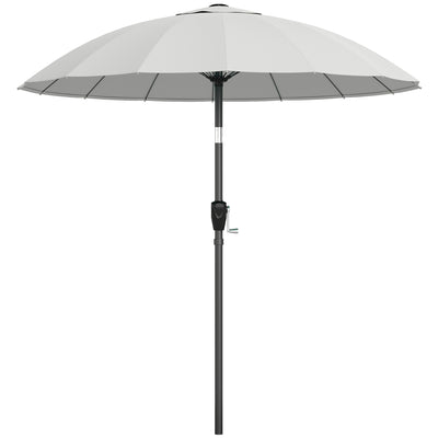 Garden Parasol Umbrella with Adjustable Tilt for Sun Protection and Cooling Shade Light Grey Outsunny