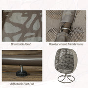 Sand Brown Swivel Egg Chair with Cushions Foldable Basket Seat and Metal Frame by Outsunny